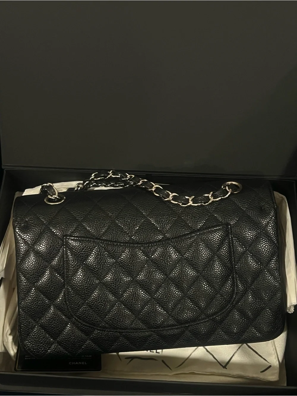 Chanel Classic Doubel Flap Caviar SHW